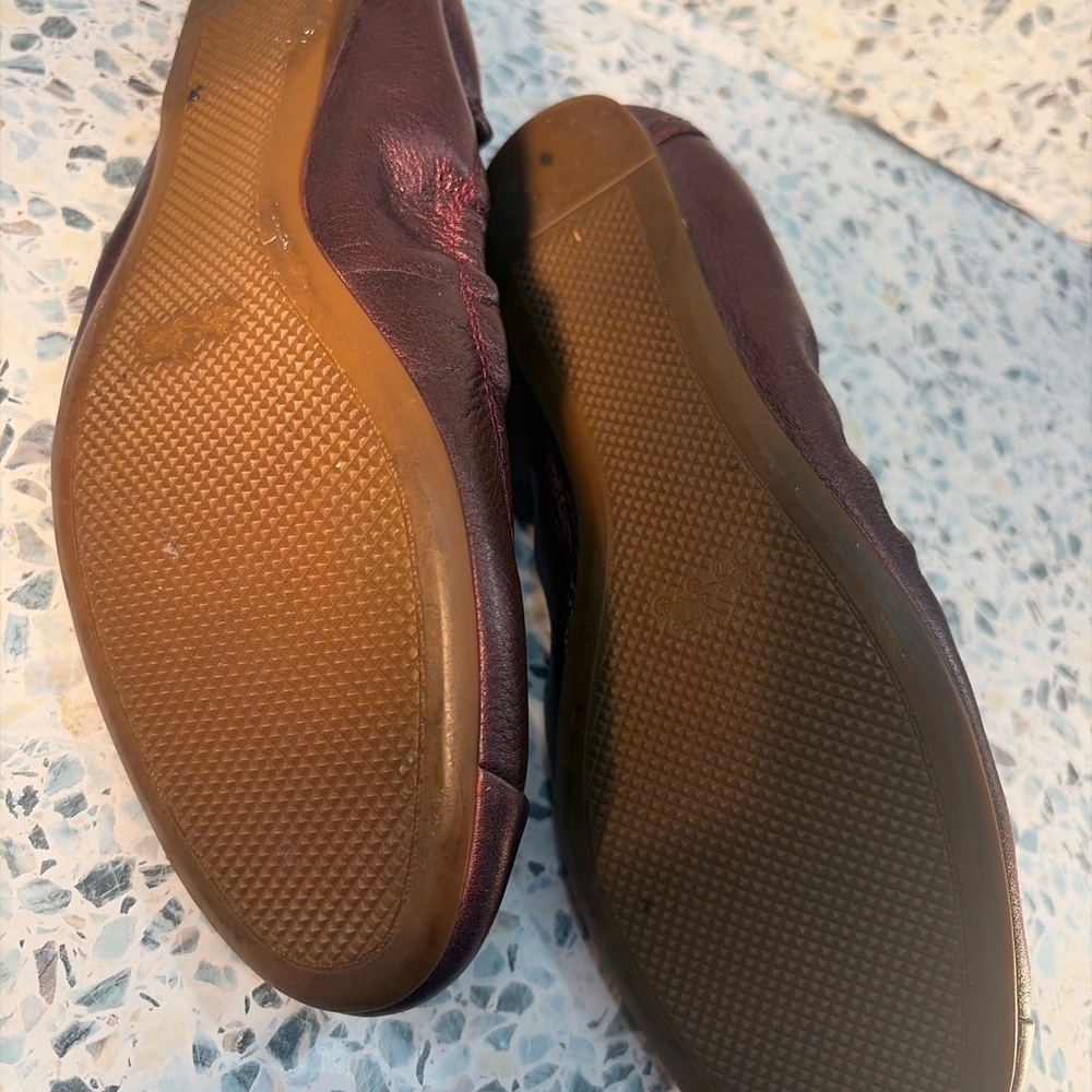 Coach Camilla Metallic Burgundy Leather Ballet Flats Women’s 7.5 - Picture 7 of 7
